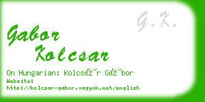gabor kolcsar business card
